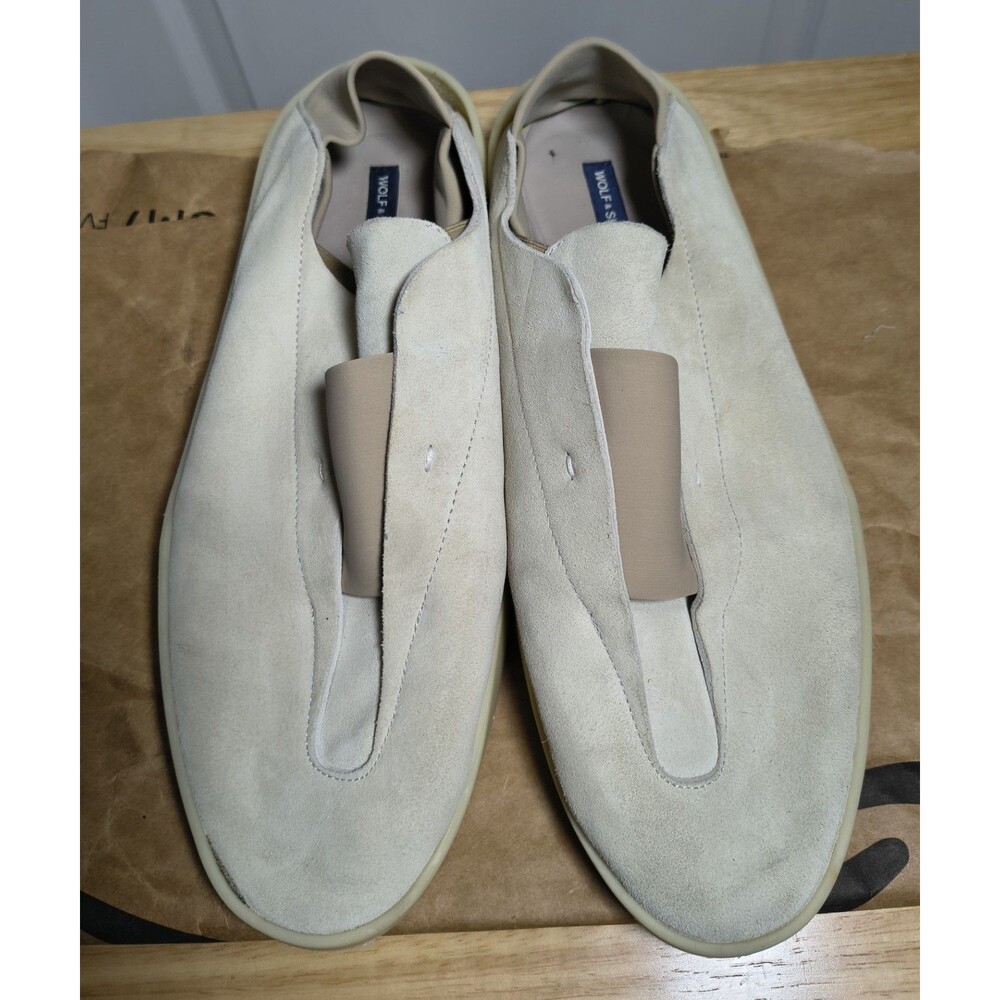 Wolf & Shepherd Cruise Shoes Mens US10 Beige Suede Slip On Casual Sneakers EU 43